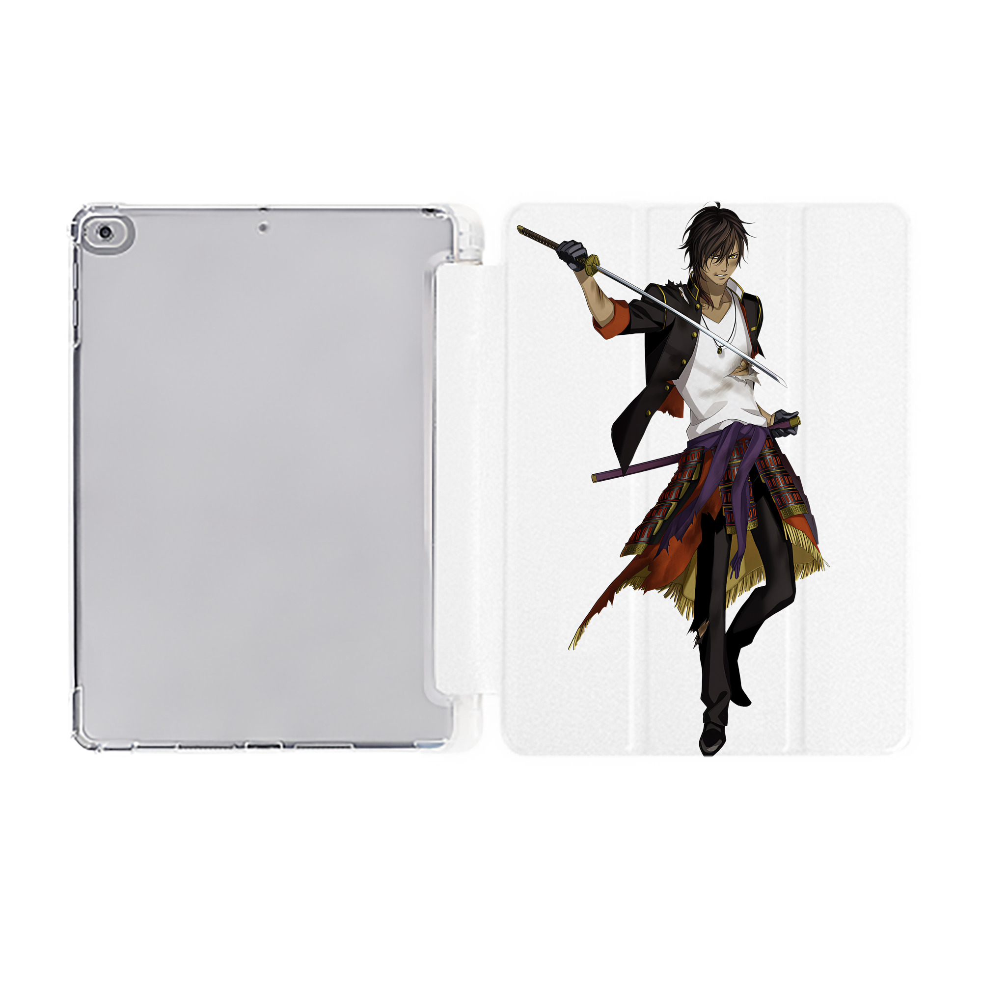 （画像用） 刀剣乱舞 Touken Ranbu IPad ケース ペン収納付き 三つ折りスタンド PUレザー×シリコン 対応機種9.5/10.5/10.9インチ